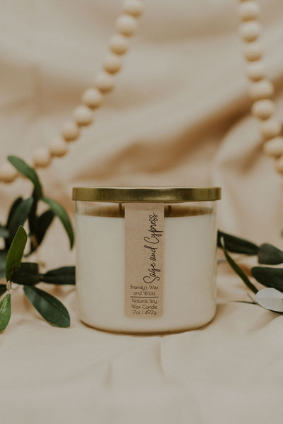 Sage and Cypress Three Wick Soy Candle