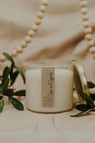 Sage and Cypress Three Wick Soy Candle